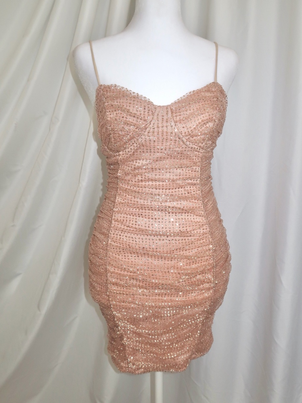 Champagne Sequin Mini Dress